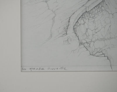 Cécile REIMS : La grande muraille, Dessin original signé