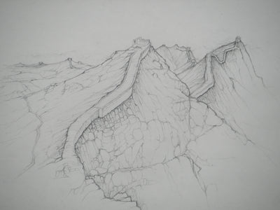Cécile REIMS : La grande muraille, Dessin original signé