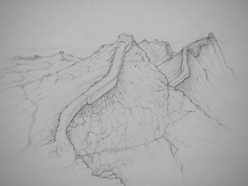 Cécile REIMS : La grande muraille, Dessin original signé