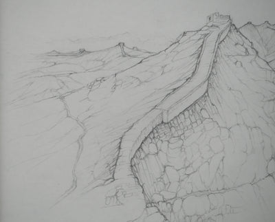 Cécile REIMS : La grande muraille, Dessin original signé