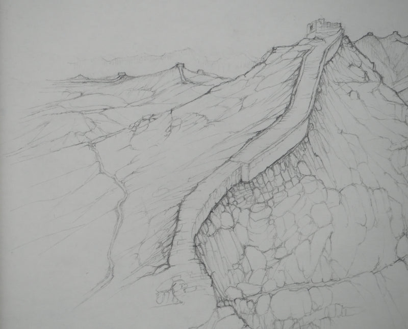 Cécile REIMS : La grande muraille, Dessin original signé