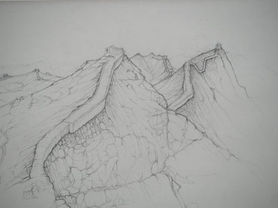 Cécile REIMS : La grande muraille, Dessin original signé
