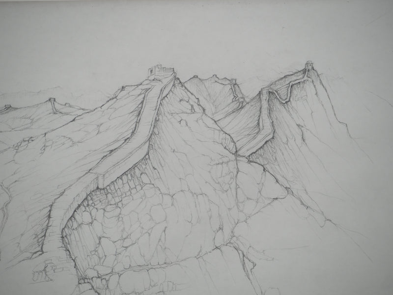Cécile REIMS : La grande muraille, Dessin original signé