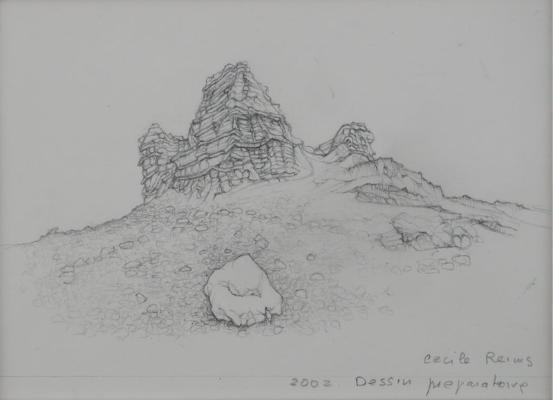 Cécile REIMS : La grande muraille II, Dessin original signé