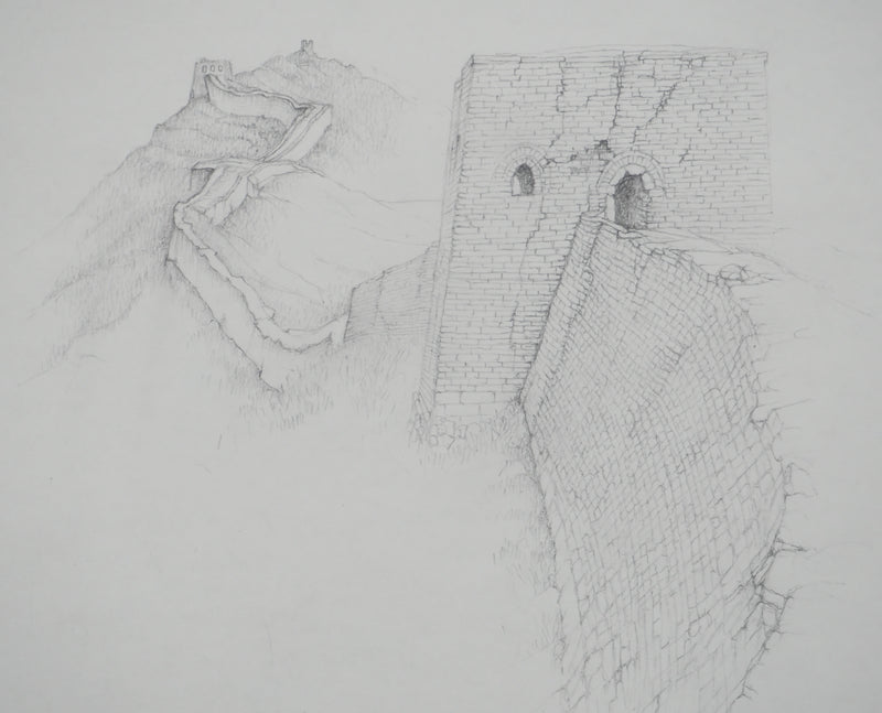 Cécile REIMS : La grande muraille III, Dessin original signé