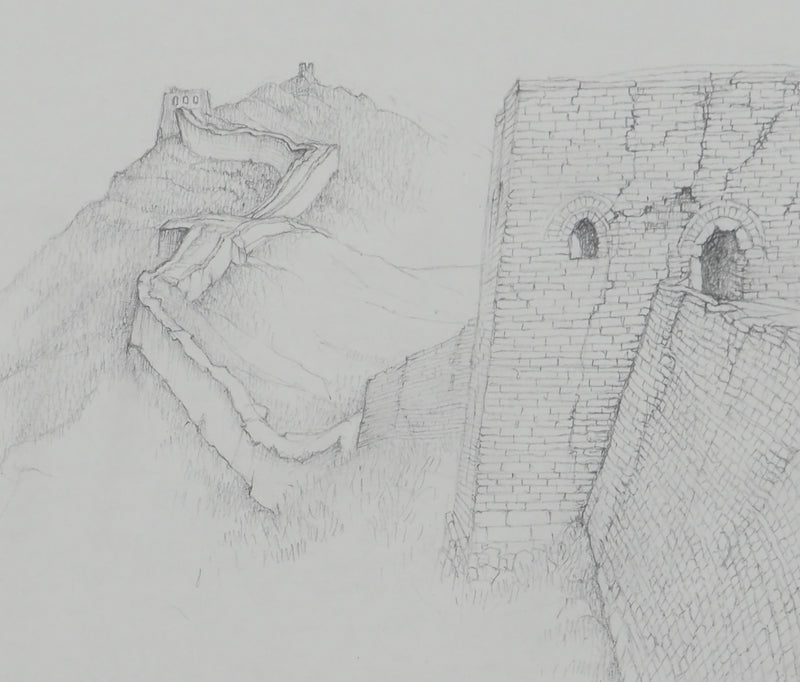 Cécile REIMS : La grande muraille III, Dessin original signé