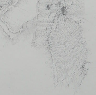 Cécile REIMS : La grande muraille III, Dessin original signé