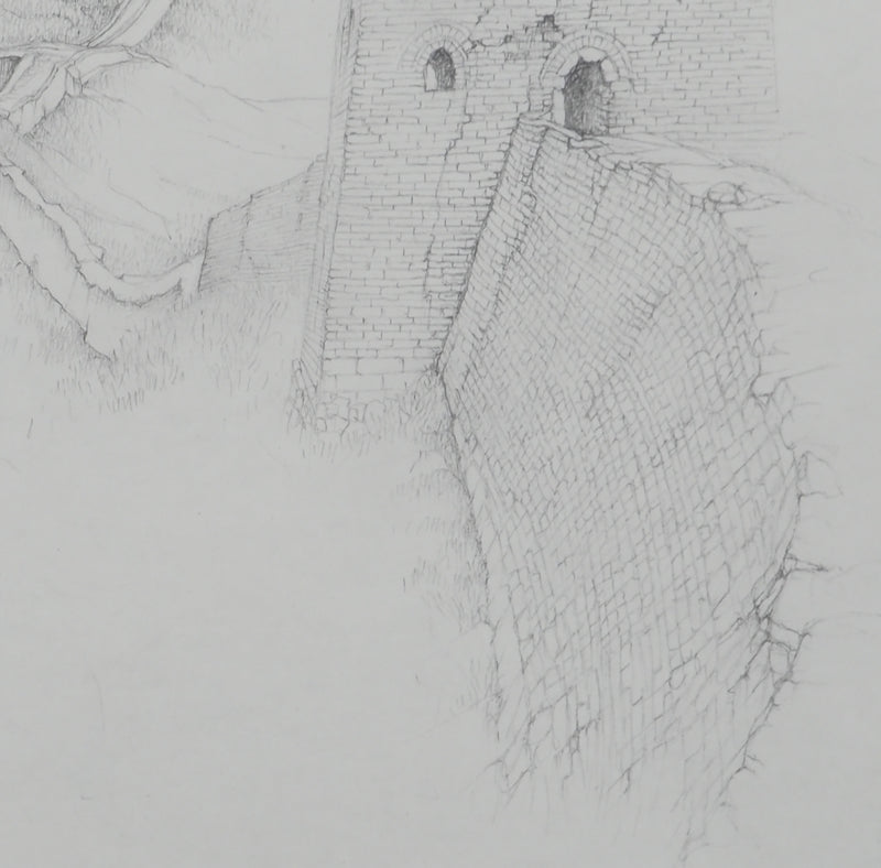 Cécile REIMS : La grande muraille III, Dessin original signé