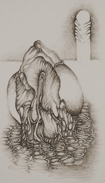 Fred DEUX : Sortant de l'eau, Gravure originale signée