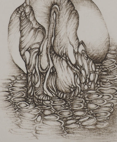 Fred DEUX : Sortant de l'eau, Gravure originale signée