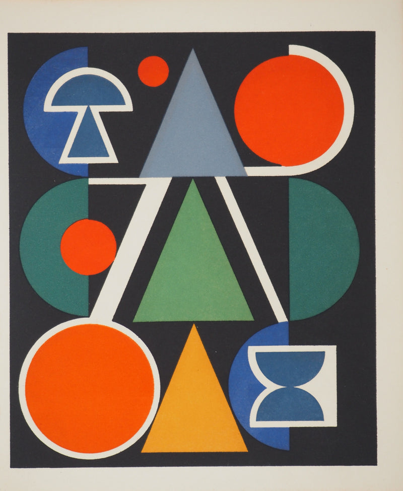 Auguste HERBIN : Composition sur le mot Rouge, Lithographie originale