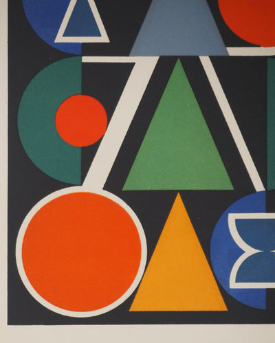 Auguste HERBIN : Composition sur le mot Rouge, Lithographie originale