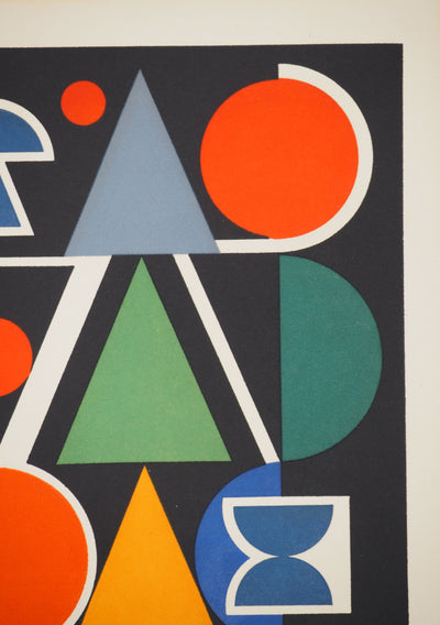Auguste HERBIN : Composition sur le mot Rouge, Lithographie originale