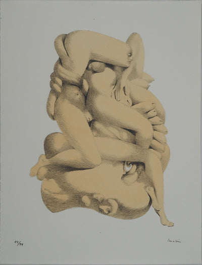 Jules PERAHIM : Le Congrès : Intimité du couple, Lithographie originale (vue générale) - Crédit photo : Galerie Art.Paris