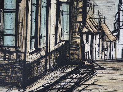 Bernard BUFFET : Montfort-l'Amaury : vue sur l'Eglise, Lithographie originale (photo de détail 4) - Crédit photo : Galerie Art.Paris