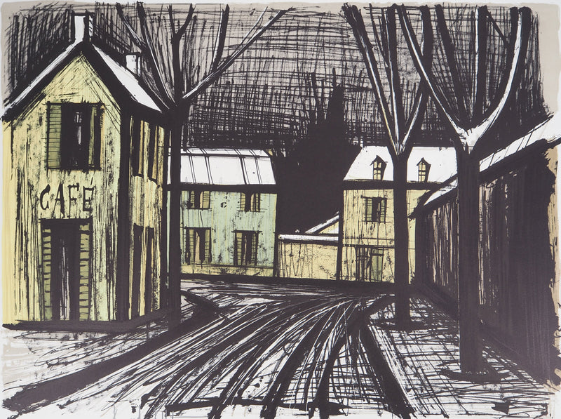 Bernard BUFFET : Village sous la neige, Lithographie originale (photo de détail 3) - Crédit photo : Galerie Art.Paris