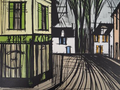 Bernard BUFFET : Village en Normandie,, Lithographie originale (photo de détail 4) - Crédit photo : Galerie Art.Paris