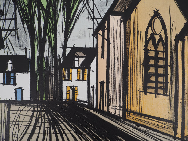 Bernard BUFFET : Village en Normandie,, Lithographie originale (photo de détail 5) - Crédit photo : Galerie Art.Paris