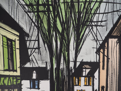 Bernard BUFFET : Village en Normandie,, Lithographie originale (photo de détail 7) - Crédit photo : Galerie Art.Paris