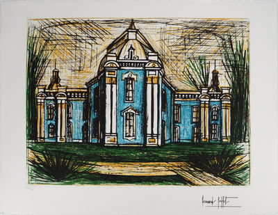 Bernard BUFFET : Le pavillon de l'Ermitage, Gravure originale (vue générale) - Crédit photo : Galerie Art.Paris