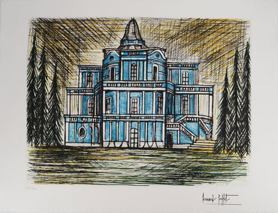 Bernard BUFFET : Saint-Pétersbourg, le Palais des glissades, Gravure originale (vue générale) - Crédit photo : Galerie Art.Paris