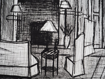 Bernard BUFFET : La Baume, le salon, Gravure originale (photo de détail 5) - Crédit photo : Galerie Art.Paris