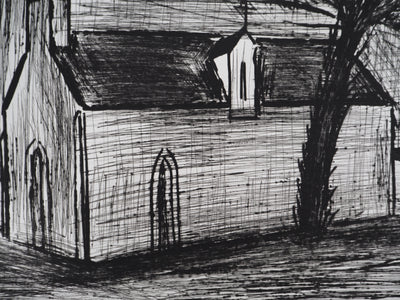 Bernard BUFFET : Bretagne, Chapelle et calvaire, Gravure originale (photo de détail 4) - Crédit photo : Galerie Art.Paris