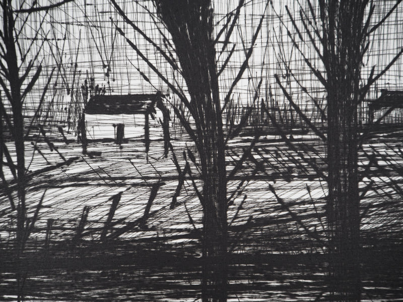 Bernard BUFFET : Saules au bord de la rivière, Gravure originale (photo de détail 4) - Crédit photo : Galerie Art.Paris