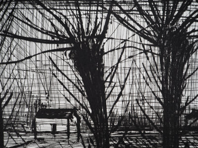 Bernard BUFFET : Saules au bord de la rivière, Gravure originale (photo de détail 7) - Crédit photo : Galerie Art.Paris