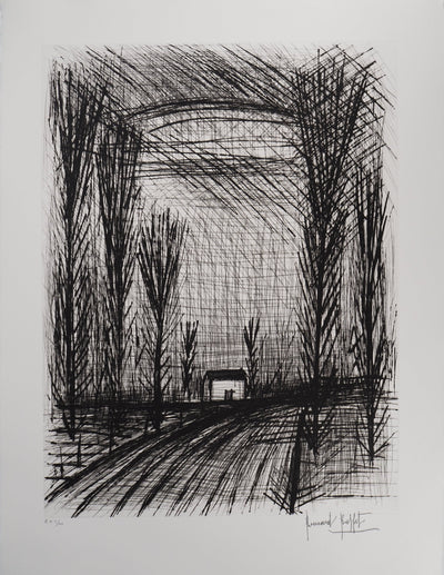 Bernard BUFFET : La route, Gravure originale (vue générale) - Crédit photo : Galerie Art.Paris