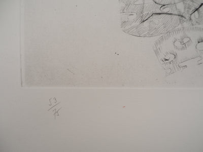 ARMAN : Totem d'éclisses de violon, Gravure originale signée