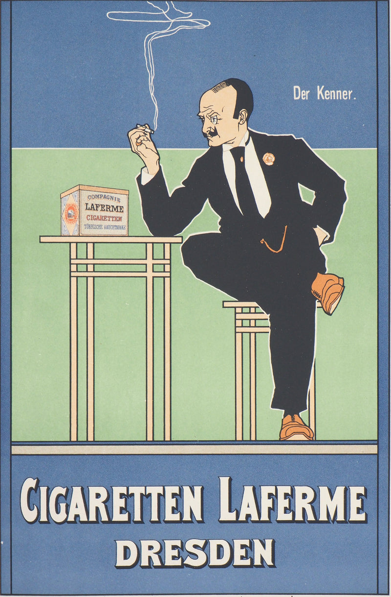 ADA Fritz REHM, Cigarette Laferme, Original signed lithograph, 1897
