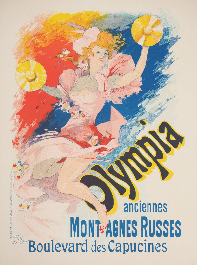 Jules CHERET : Au cabaret (Olympia), Lithographie originale signée