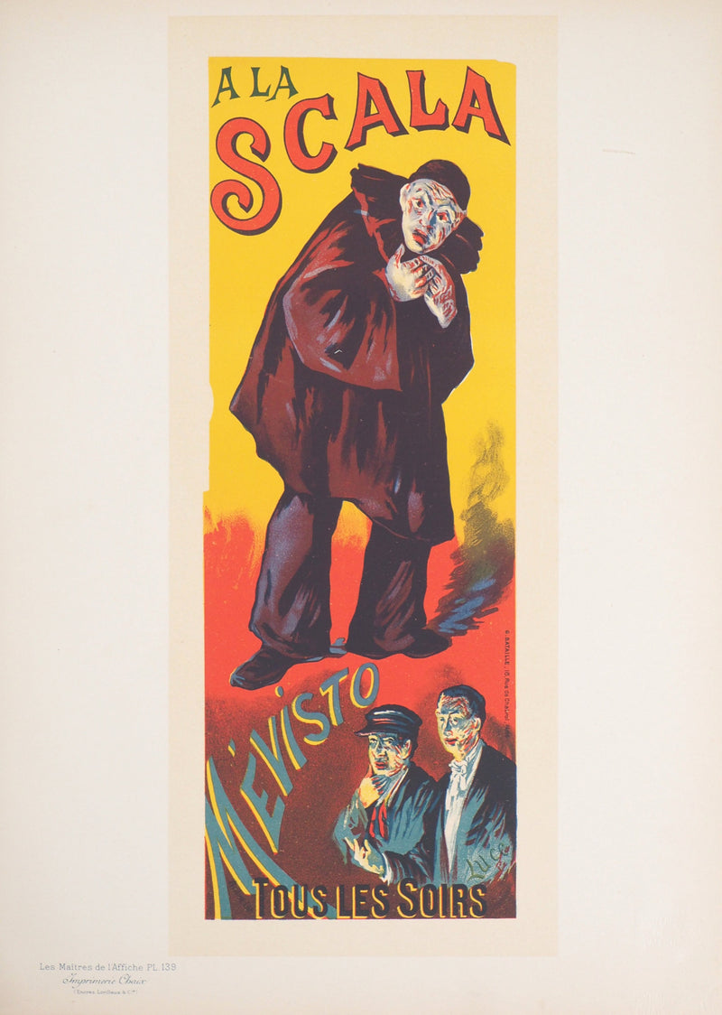 ADA Maximilien LUCE: Mévisto (La Scala), Original signierte Lithographie, 1897