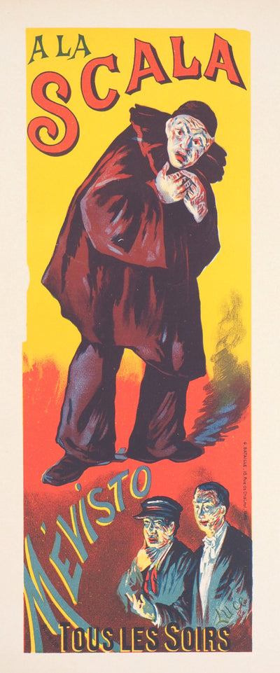ADA Maximilien LUCE: Mévisto (La Scala), Original signierte Lithographie, 1897