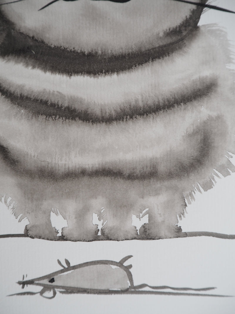 Laszlo TIBAY : Regard du chat sur la souris, Dessin original à l&