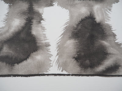 Laszlo TIBAY : Dos des deux chats complices, Dessin original à l'encre signé