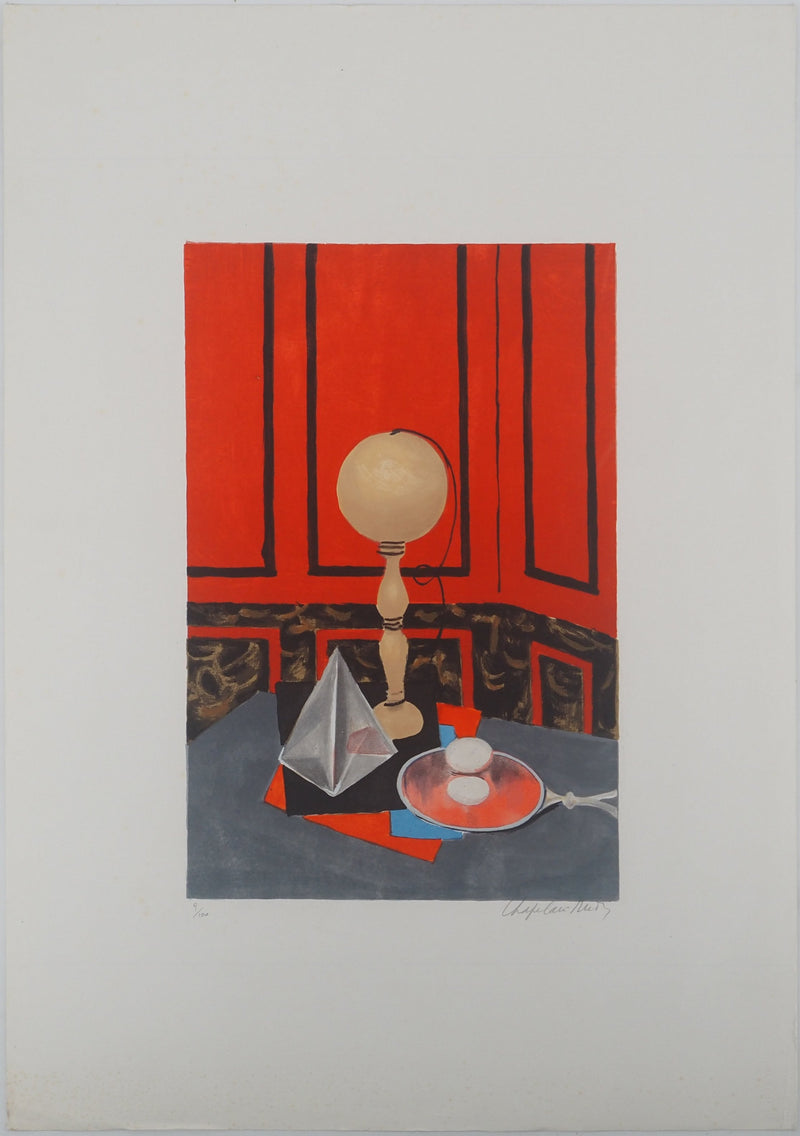 Roger CHAPELAIN-MIDY : Surréalisme : Nature morte au bilboquet, Lithographie originale (vue générale) - Crédit photo : Galerie Art.Paris