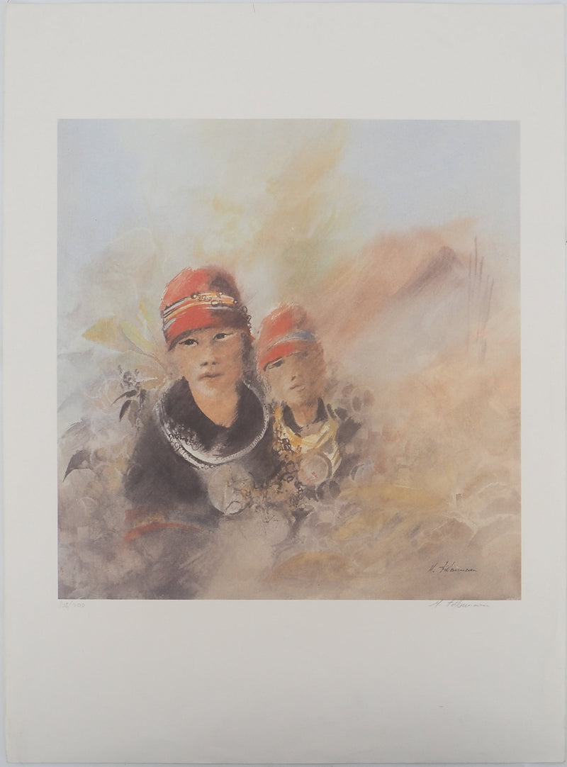 AP33 Maurice FILLONNEAU, Hommage an die Entdeckerinnen, Original signierte Lithographie