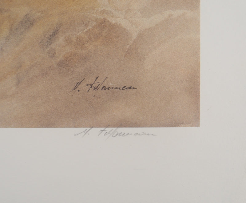 AP33 Maurice FILLONNEAU, Hommage an die Entdeckerinnen, Original signierte Lithographie