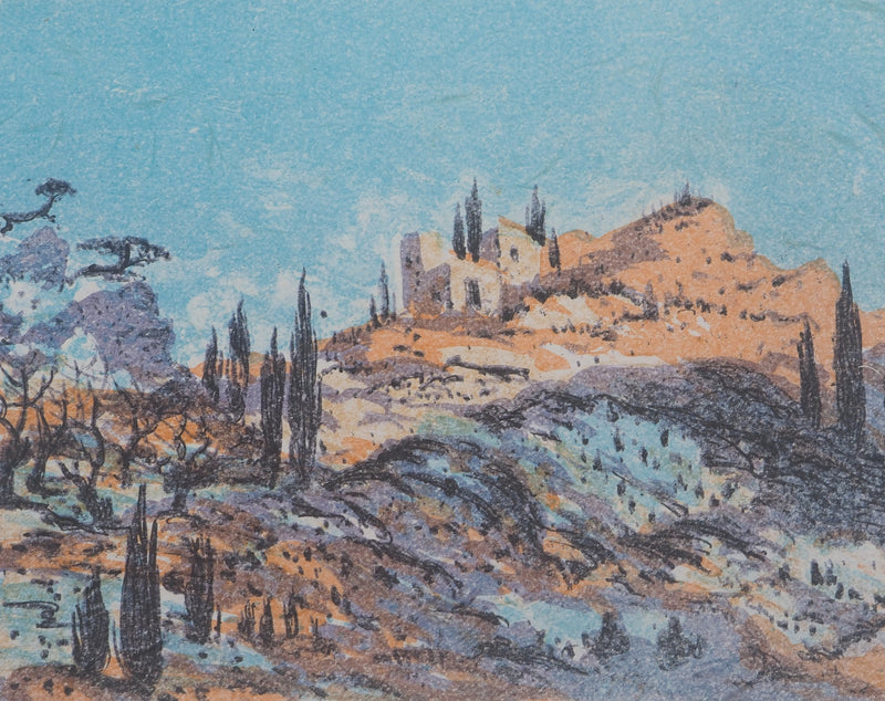 Maurice BUFFET : Paysage provençal, Lithographie originale (photo de détail 3) - Crédit photo : Galerie Art.Paris