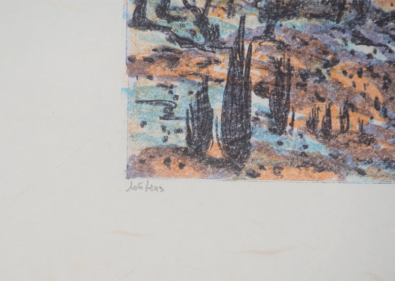 Maurice BUFFET : Paysage provençal, Lithographie originale (photo de détail 6) - Crédit photo : Galerie Art.Paris