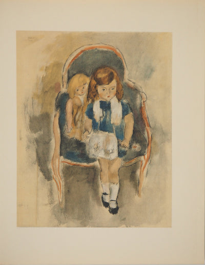 Jules PASCIN : Portrait de Jeanine Warnod, Lithographie originale (vue générale) - Crédit photo : Galerie Art.Paris