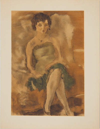 Jules PASCIN : La robe verte, Lithographie originale (vue générale) - Crédit photo : Galerie Art.Paris