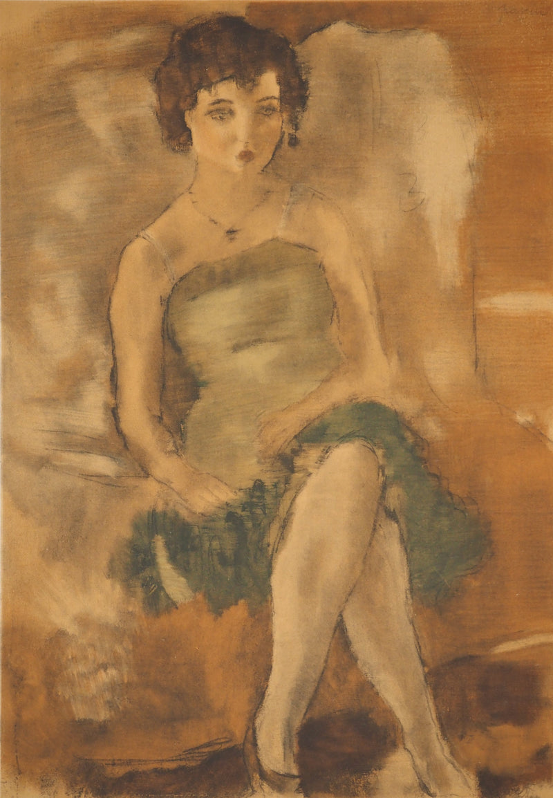 Jules PASCIN : La robe verte, Lithographie originale (photo de détail 2) - Crédit photo : Galerie Art.Paris