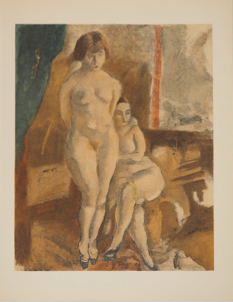 Jules PASCIN : Les deux muses, Lithographie originale (vue générale) - Crédit photo : Galerie Art.Paris