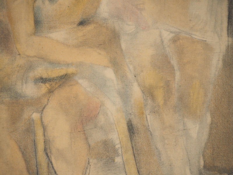 Jules PASCIN : Amitié féminine, Lithographie originale (photo de détail 6) - Crédit photo : Galerie Art.Paris