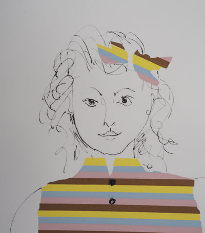 Pablo PICASSO (d’après) : Portrait d’une jeune fille, Lithographie signée