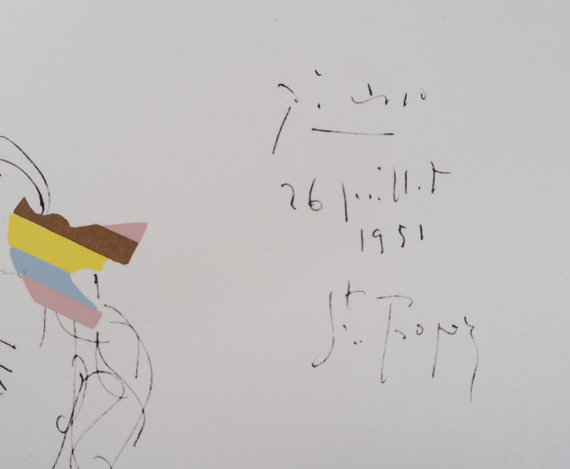 Pablo PICASSO (d’après) : Portrait d’une jeune fille, Lithographie signée