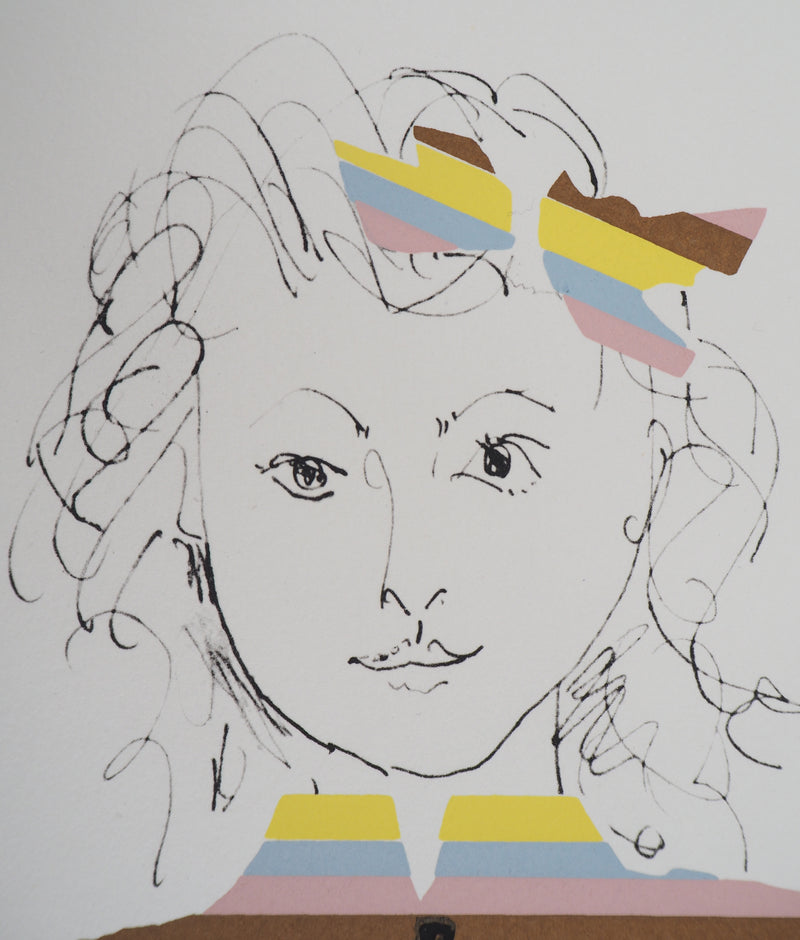 Pablo PICASSO (d’après) : Portrait d’une jeune fille, Lithographie signée